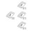 4Sets High-Strength Silver Door Strike Plates Universal Lock Protector 6