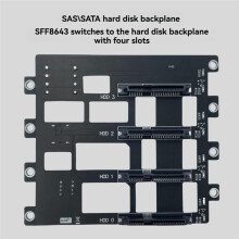 SAS/ Hard Disk Backplane for Nas Storage Server 6Gbps SFF8643 to 4-Bay HDD SSD Adapter Large 4D Power Supply