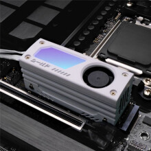 ARGB M.2 SSD-Koellichaam met Ingebouwde 20 mm PWM-Ventilator 5V 3-Pins ARGB Sync Hoogwaardige SSD-Koeler voor M.2 2280 Wit