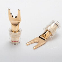 Hifi Diy Y Shaped Convert to Banana Female Connector Terminal 4mm Banana Female Gold Plated 24K Audio Speaker Cable Plug