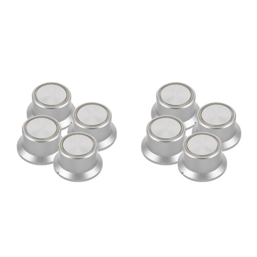 8Pcs Silver Plastic Panel Adjustment Knobs for Amplifiers and Mixers 1