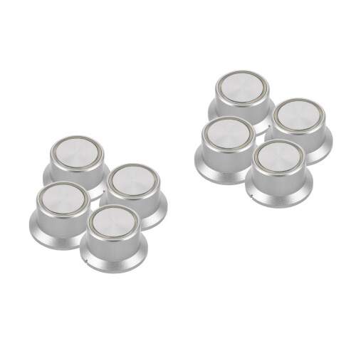 8Pcs Silver Plastic Panel Adjustment Knobs for Amplifiers and Mixers 2