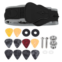 2Sets Universal Guitar Strap with Guitar Pick Slots and Metal Parts
