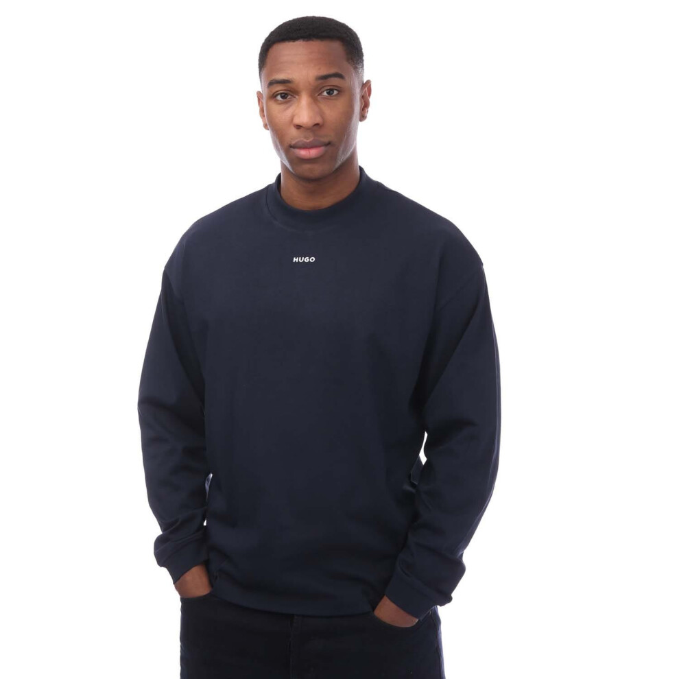 Hugo Boss Mens Logo Printed Relaxed Fit T-Shirt Blue