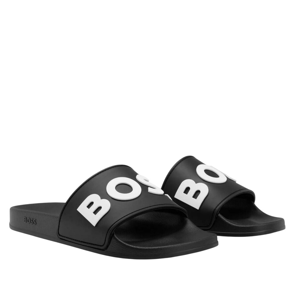 New Hugo Boss Women's / Kirk Logo Sliders Black