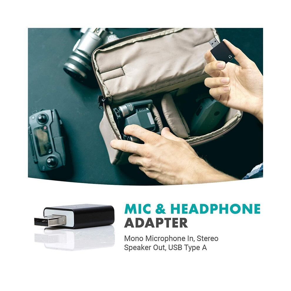 3.5Mm Trs Microphone To Usb 2.0 Stereo Audio External Sound Card Adapter For Pc And Usb Input To 3.5Mm Trs Headphone 4714193857469