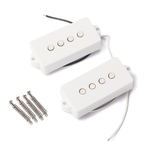 1Par 4 Strings Noiseless Pickup Vit för Precision P-Basgitarr Ersättningsdelar 1