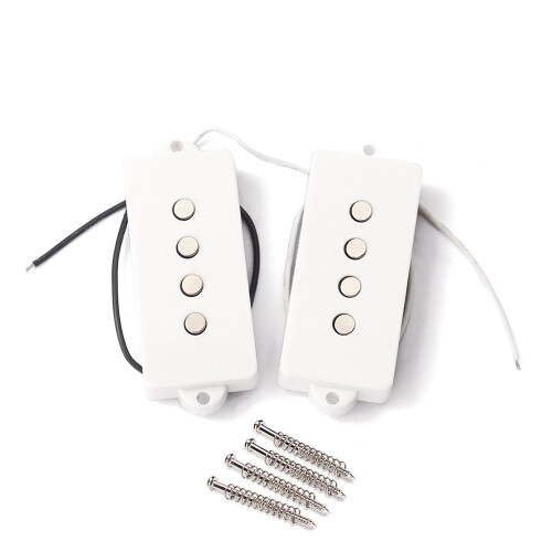 1Par 4 Strings Noiseless Pickup Vit för Precision P-Basgitarr Ersättningsdelar 2