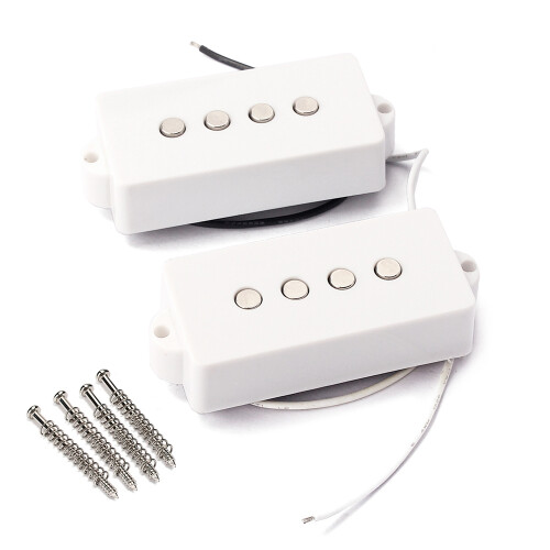 1Par 4 Strings Noiseless Pickup Vit för Precision P-Basgitarr Ersättningsdelar 2