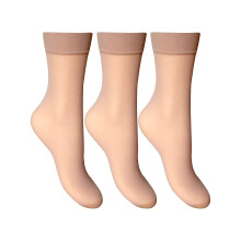 (One Size, Mink) Joanna Gray Womens/Ladies Anklets (3 Pairs)