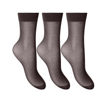 (One Size, Barley Black) Joanna Gray Womens/Ladies Anklets (3 Pairs)