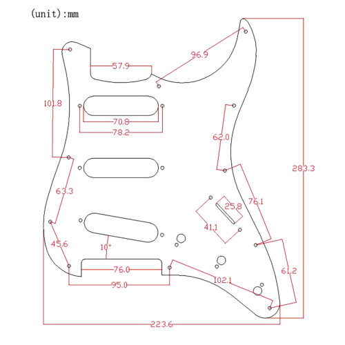 Spegel Gitarr Stötskydd 11 Hål ST SSS Gitarr Skrapplatta med 11 Styck Skruvar för FD ST Gitarrtillbehör A 2