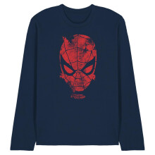 (L, Navy) Marvel Unisex Adult Webhead Long-Sleeved T-Shirt