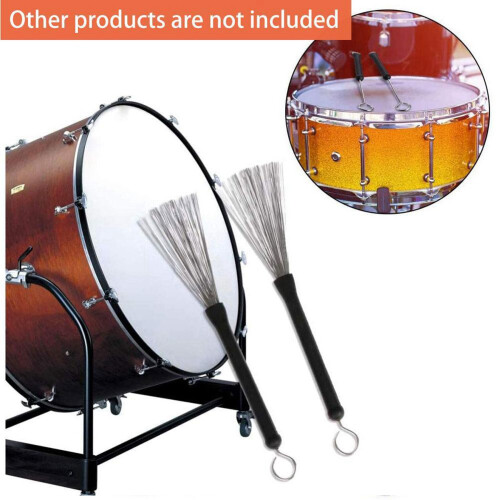Drum Sticks Set Include Nylon Drum Sticks,Retractable Drum Wire Brushes Rods Drum Stick with Portable Bag 2
