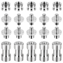 20PCS Camera Screw Set 1/4 to 1/4, 1/4 to 3/8 Screw Adapter Converter Threaded Screws Adapter Spigot Screw Mount Set