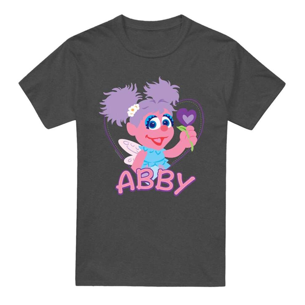 Sesame Street (L, Charcoal) Unisex Adult Abby Cadabby Heather T-Shirt Multicoloured