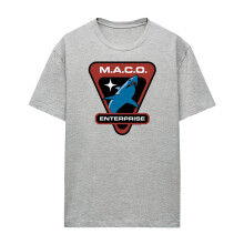(S, Athletic Heather) Star Trek Womens/Ladies MACO Patch T-Shirt