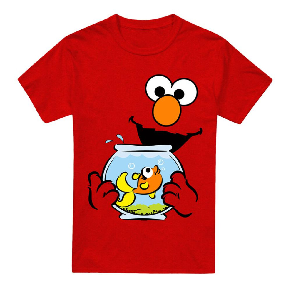 Sesame Street (3Xl, ) Unisex Adult Elmo & Dorothy Face Heather T-Shirt Red