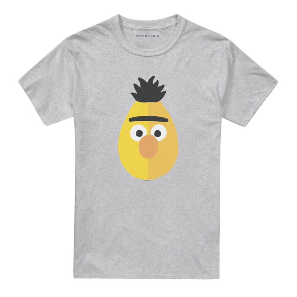 Sesame Street (Xxl, Athletic Heather) Unisex Adult Bert T-Shirt Multicoloured