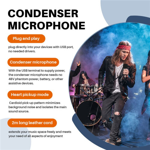 HZM&C Upgraded Bm 800 Usb Condenser Microphone Studio Mic For Computer Recording Karaoke Pc (Black) 2