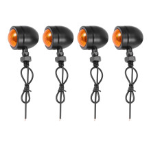 4 StüCke Schwarz Motorrad Blinker Kontrolllampe Licht Moto Blinker Licht für   Chopper Bobber