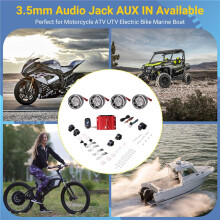 3-Tums Motorcykel VattentäTa -HöGtalare 4-Kanals FöRstäRkare Mp3 Musik Ljud Ljud Stereo Amp System