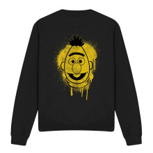 (XL, Black) Sesame Street Unisex Adult Spray Face Bert Graffiti Sweatshirt