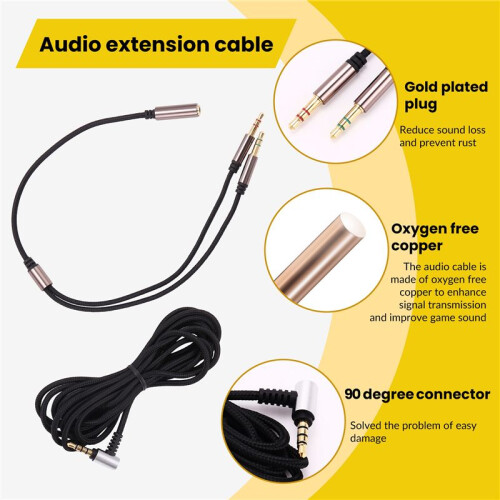 Suitable for  Arctis 3 5 7 Stable Audio  Headphone Extension Cord