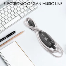 MIDI to USB Cable Converter Connector PC to Synthesizer Music Keyboard Adapter for Home Music Studio