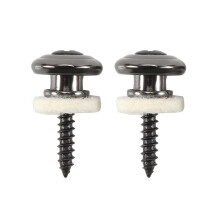 2PCS Wool Copper Guitar Strap Lock Locking Pegs Pins Mushroom Shape End Button for Acoustic Classical Electric Bass Guitar Ukulele Black
