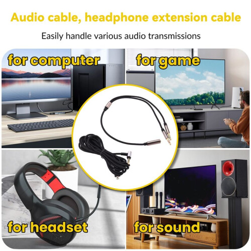 Suitable for  Arctis 3 5 7 Stable Audio  Headphone Extension Cord 2
