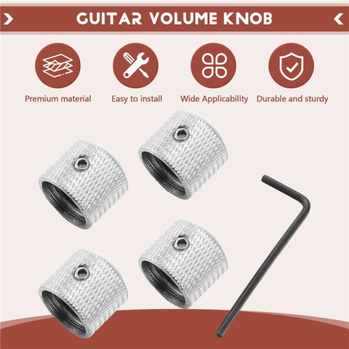 4st Metal Volym Tone Dome Tone Gitarr Hastighetskontrollknappar med Skruvar för  Strat Telecaster  LP Elgitarr eller Bas 1