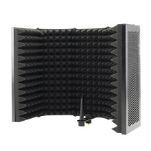 Opvouwbare Studiomicrofoon met 5 Panelen Isolatiescherm Opname Geluidsabsorberend Schuimpaneel