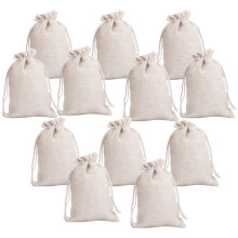 12Pcs Small Cotton Drawstring Bags Reusable Muslin Cloth Gift Candy Favor Bag Jewelry Pouches for Wedding DIY Soaps Herbs Tea Spice Bean Sachets