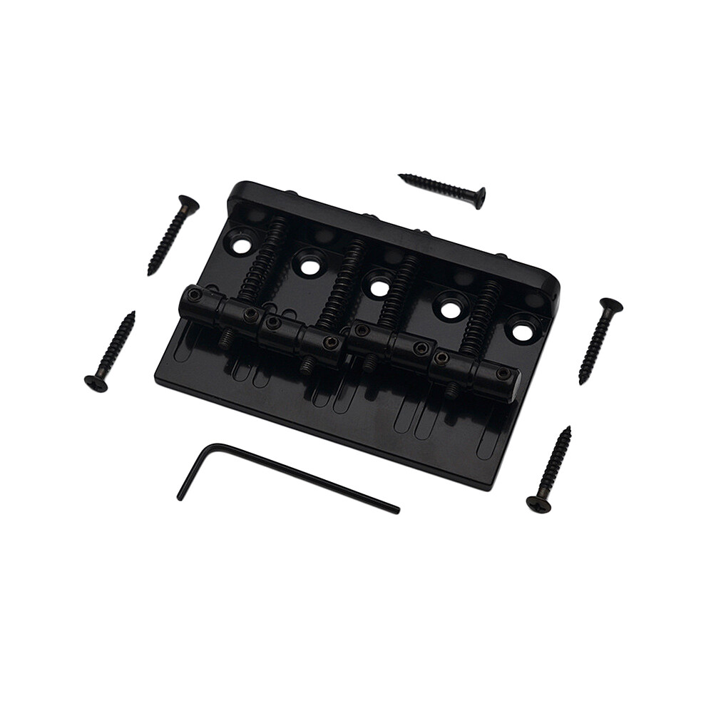 4 String Hardtail Bass Guitar Bridge For Precision Jazz Bass Pb Jb Style Bass, Black 6033650074163