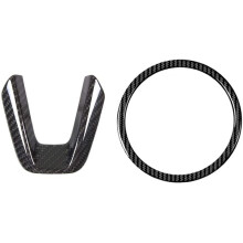 Lantejoulas de Acabamento de Volante de Carbono, Capa de Aplique de Logotipo de Anel de Volante, Acessórios para Carro, para 3 6 Cx-4 CX5 CX9