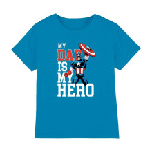 (5-6 Years, Sapphire) Captain America Childrens/Kids My Dad Is My Hero Comic T-Shirt