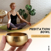 Cuenco de MeditacióN de Bronce Juego de Cuencos Tibetanos Cuenco de Sonidos de MeditacióN Hecho a Mano para la CuracióN y la AtencióN Plena