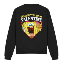 (M, Black) SpongeBob SquarePants Unisex Adult Krabby Patties Are My Valentine Sweatshirt