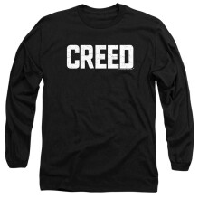 (M, Black) Creed Unisex Adult Cracked Logo Long-Sleeved T-Shirt