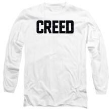 (L, White) Creed Unisex Adult Cracked Logo Long-Sleeved T-Shirt