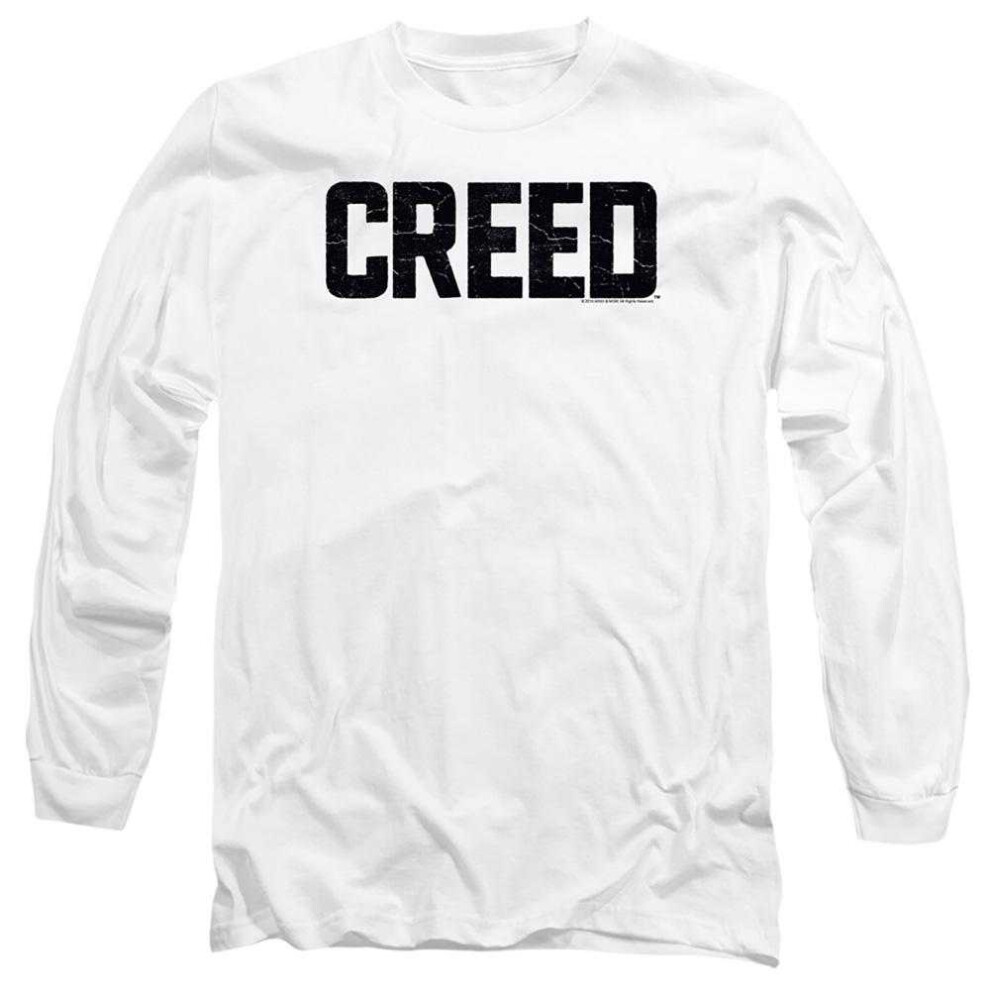 Creed (Xxl, ) Unisex Adult Cracked Logo Long-Sleeved T-Shirt White