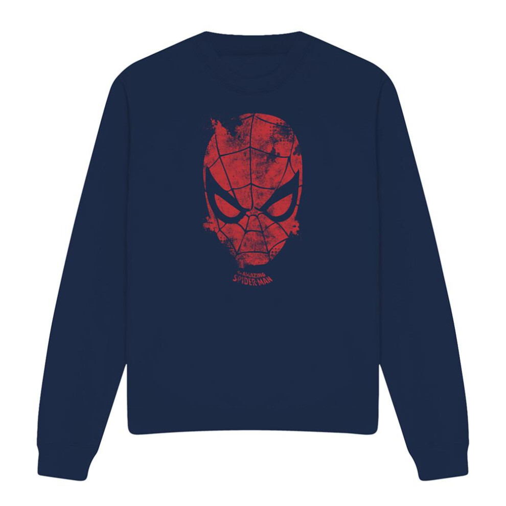 Marvel (L, Navy) Unisex Adult Webhead Sweatshirt Blue,Multicoloured