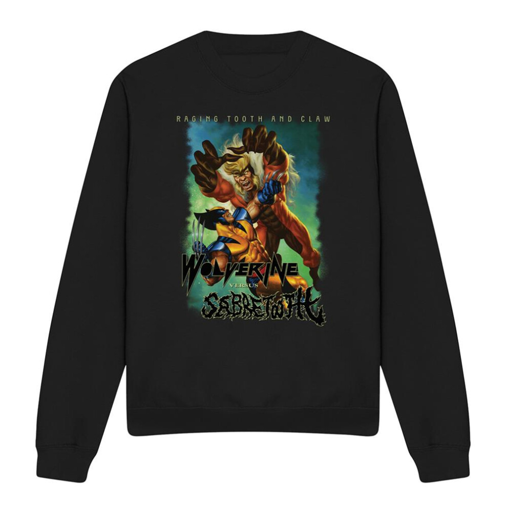 Marvel (Xxl, ) Unisex Adult Wolverine Versus Sabretooth Sweatshirt Black