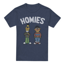 (L, Navy) Sesame Street Unisex Adult The Bff Heather T-Shirt
