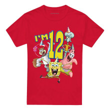 (6-7 Years, Red) SpongeBob SquarePants Childrens/Kids I'm 12 T-Shirt