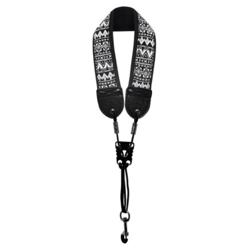 Adjustable EVA Cotton Saxophone Neck Strap for High Alto Saxophone Universal Black and White