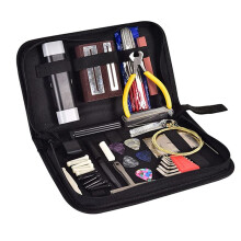 1 Set Guitar Tool Kit with Carry Bag Repair Tools String Action Ruler Luthier File Guitar Bridge Pins for Guitar Ukulele
