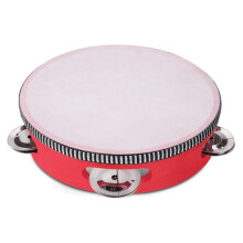 7-Inch Wooden Round Tambourine for Kids and Adults, Suitable for Beginners and Professional Tambourine Players
