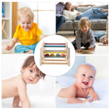 Tambor Musical Pré-Escolar Rolando Barriga Arco-Íris Adereço Infantil de Modelagem de Rolo de Madeira
